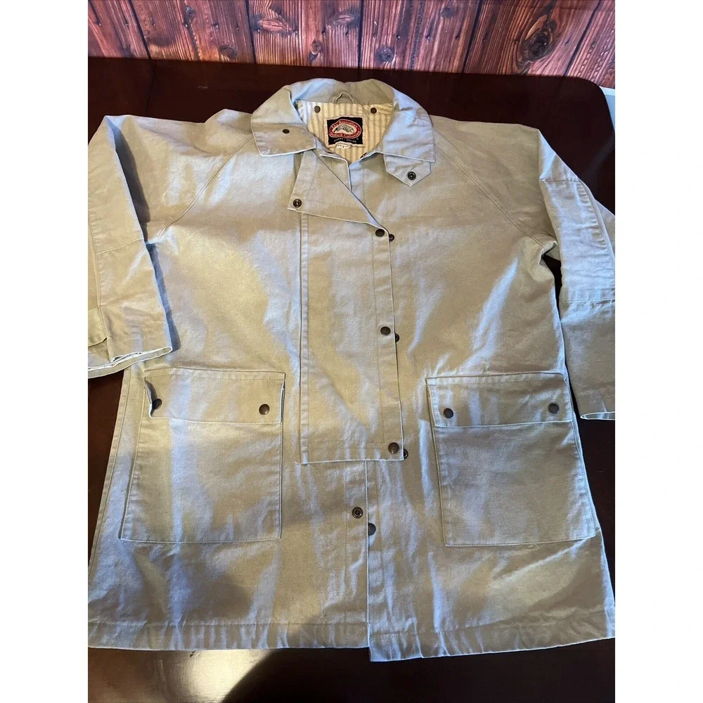 Australian Outback Collection Cotton  Duster Men Coat‎ Sz M Cape Missing Jacket
